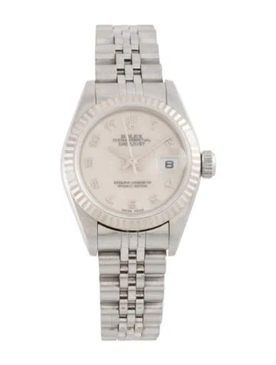 Pre-owned Rolex Datejust Watch, 26mm In Multicolor