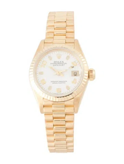 Pre-owned Rolex Datejust Watch, 26mm In Multicolor
