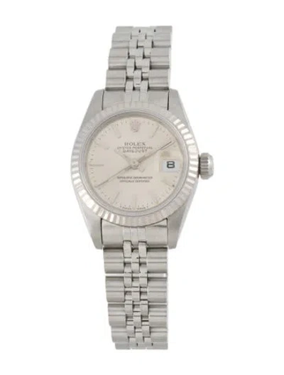 Pre-owned Rolex Datejust Watch, 26mm In Multicolor