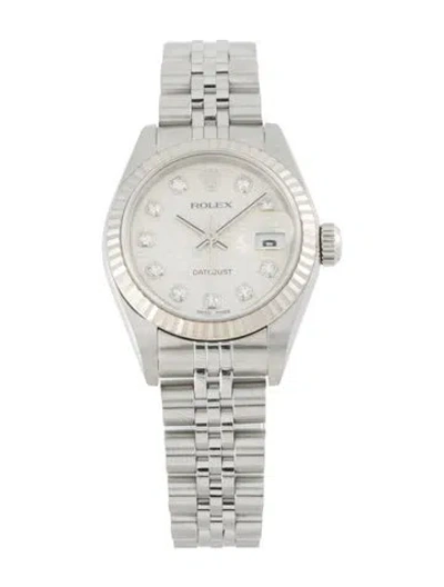 Pre-owned Rolex Datejust Watch, 26mm In Multicolor