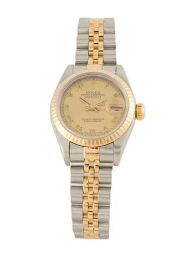 Pre-owned Rolex Datejust Watch, 26mm In Multicolor