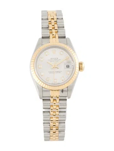 Pre-owned Rolex Datejust Watch, 26mm In Multicolor