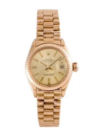 Pre-owned Rolex Datejust Watch, 26mm In Multicolor