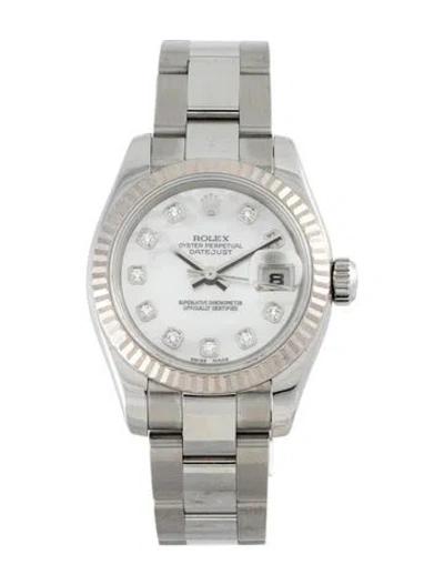 Pre-owned Rolex Datejust Watch, 26mm In Multicolor