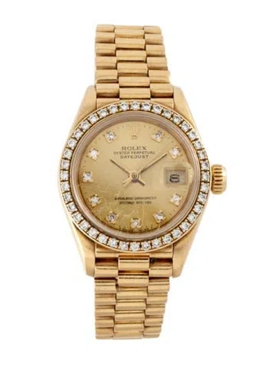 Pre-owned Rolex Datejust Watch, 26mm In Multicolor