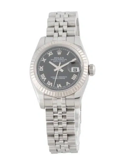 Pre-owned Rolex Datejust Watch, 26mm In Multicolor