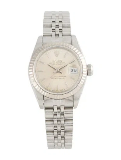 Pre-owned Rolex Datejust Watch, 26mm In Multicolor