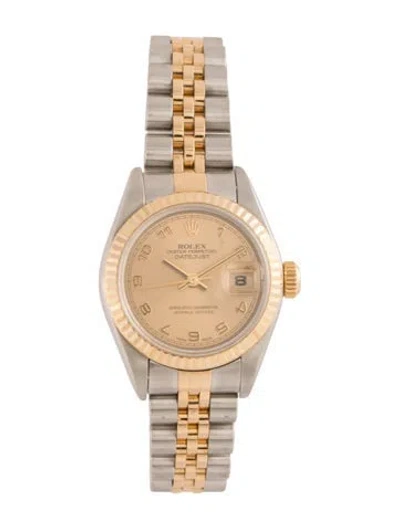 Pre-owned Rolex Datejust Watch, 26mm In Multicolor