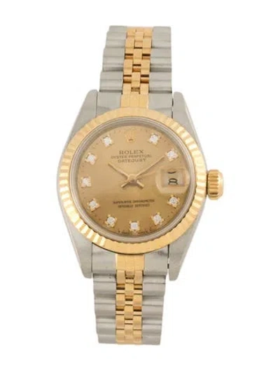 Pre-owned Rolex Datejust Watch, 26mm In Multicolor