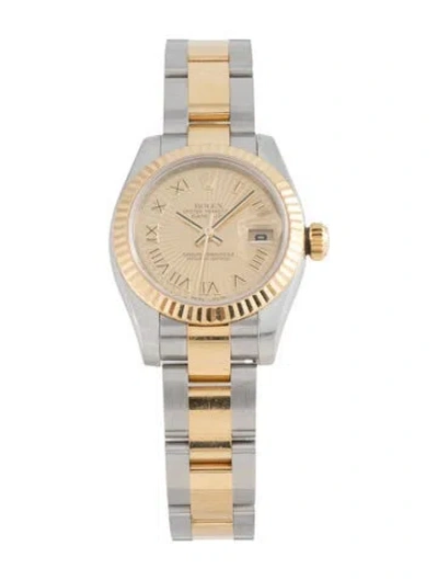 Pre-owned Rolex Datejust Watch, 26mm In Multicolor