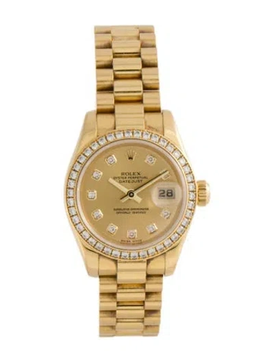 Pre-owned Rolex Datejust Watch, 26mm In Multicolor