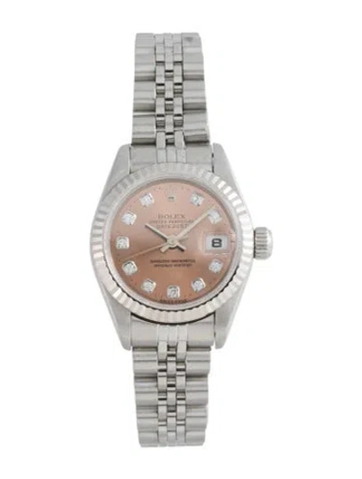 Pre-owned Rolex Datejust Watch, 26mm In Multicolor