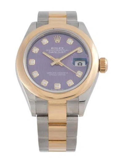 Pre-owned Rolex Datejust Watch, 28mm In Multi