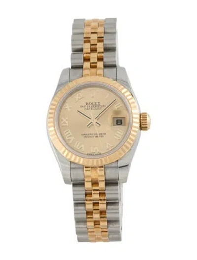 Pre-owned Rolex Datejust Watch, 28mm In Multicolor