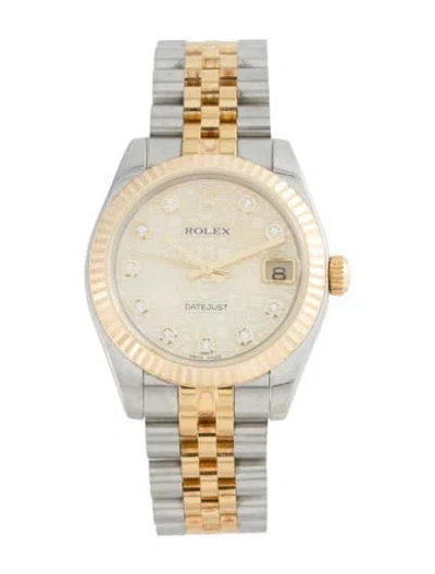 Pre-owned Rolex Datejust Watch, 31mm In Multi