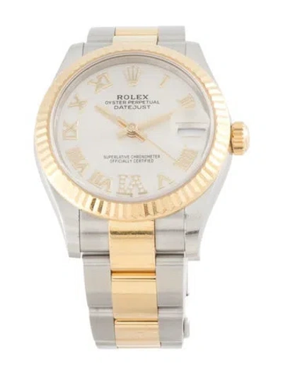 Pre-owned Rolex Datejust Watch, 31mm In Multicolor