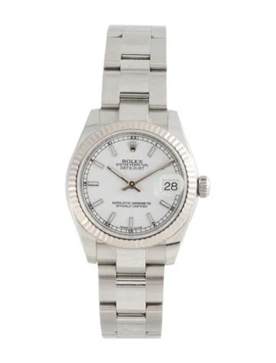 Pre-owned Rolex Datejust Watch, 31mm In Multicolor