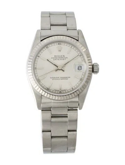 Pre-owned Rolex Datejust Watch, 31mm In Multicolor