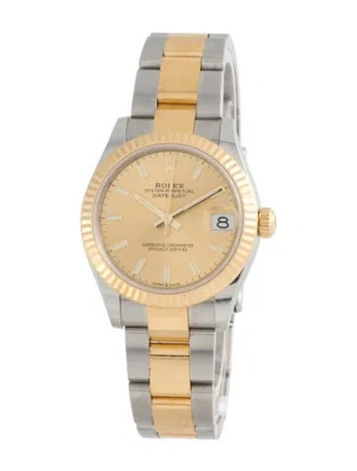Pre-owned Rolex Datejust Watch, 31mm In Multicolor
