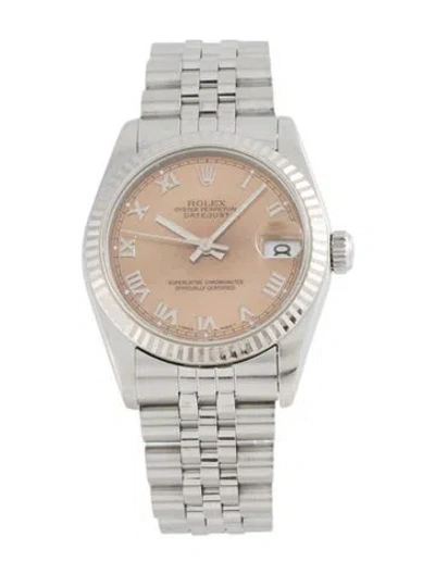 Pre-owned Rolex Datejust Watch, 31mm In Multicolor