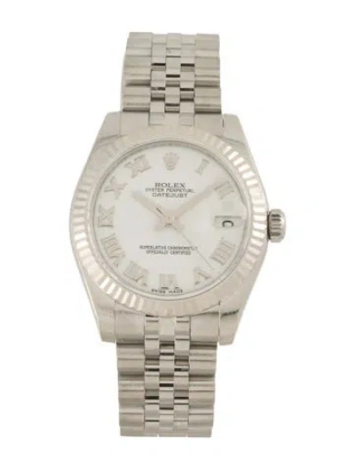 Pre-owned Rolex Datejust Watch, 31mm In Multicolor