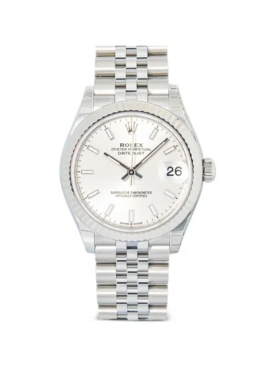 Pre-owned Rolex Datejust Watch 31mm In Silver