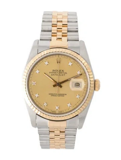 Pre-owned Rolex Datejust Watch, 36mm In Multi