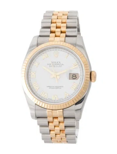 Pre-owned Rolex Datejust Watch, 36mm In Multi