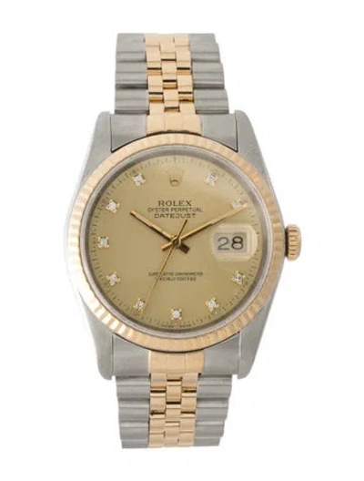 Pre-owned Rolex Datejust Watch, 36mm In Multi