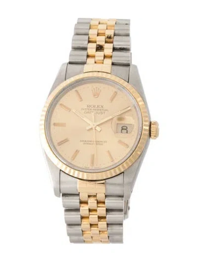 Pre-owned Rolex Datejust Watch, 36mm In Multi