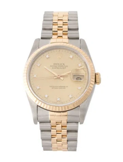 Pre-owned Rolex Datejust Watch, 36mm In Multi