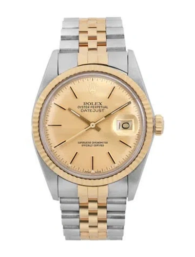 Pre-owned Rolex Datejust Watch, 36mm In Multi