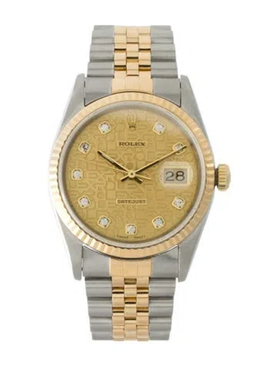 Pre-owned Rolex Datejust Watch, 36mm In Multi
