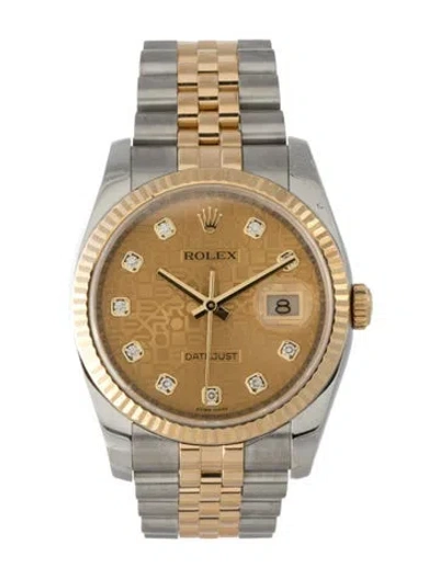 Pre-owned Rolex Datejust Watch, 36mm In Multi