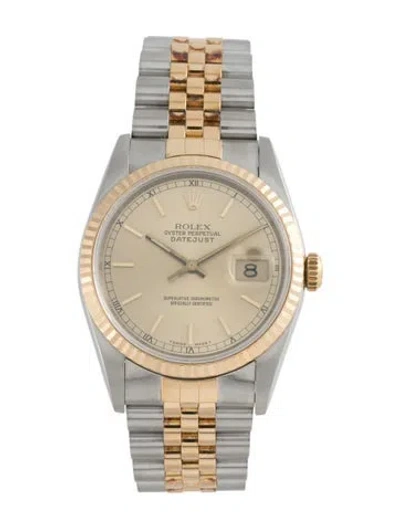 Pre-owned Rolex Datejust Watch, 36mm In Multi