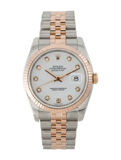Pre-owned Rolex Datejust Watch, 36mm In Multi