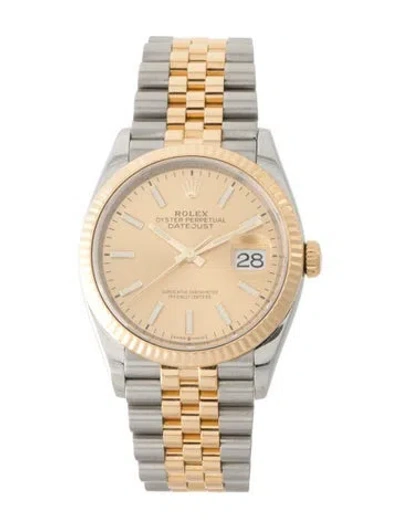 Pre-owned Rolex Datejust Watch, 36mm In Multi