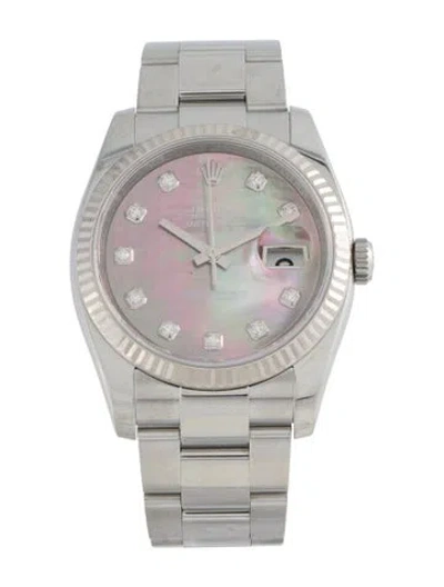 Pre-owned Rolex Datejust Watch, 36mm In Multi