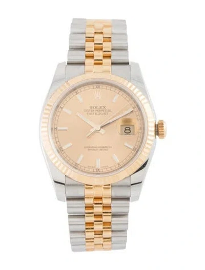 Pre-owned Rolex Datejust Watch, 36mm In Multi