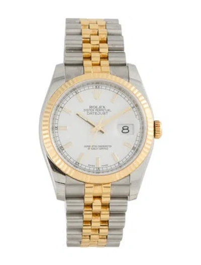Pre-owned Rolex Datejust Watch, 36mm In Multi