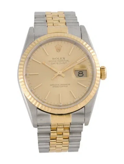 Pre-owned Rolex Datejust Watch, 36mm In Multi