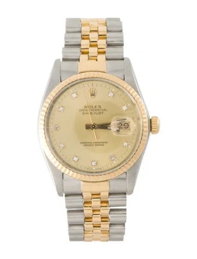 Pre-owned Rolex Datejust Watch, 36mm In Multi