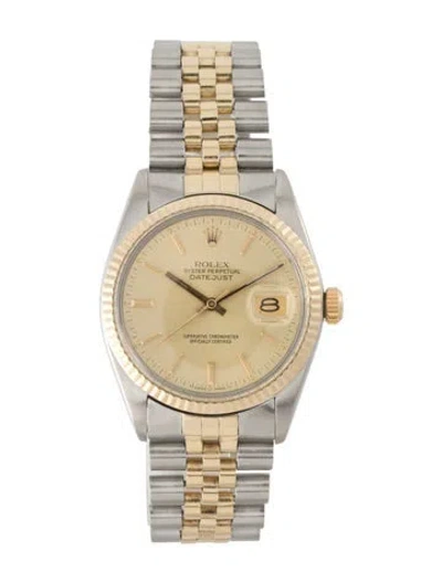 Pre-owned Rolex Datejust Watch, 36mm In Multi