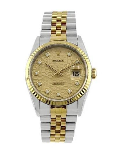 Pre-owned Rolex Datejust Watch, 36mm In Multicolor