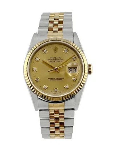 Pre-owned Rolex Datejust Watch, 36mm In Multicolor