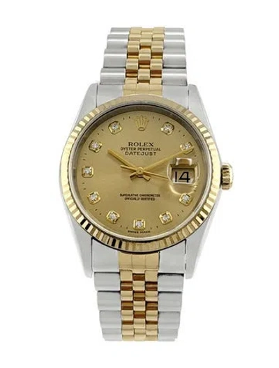 Pre-owned Rolex Datejust Watch, 36mm In Multicolor