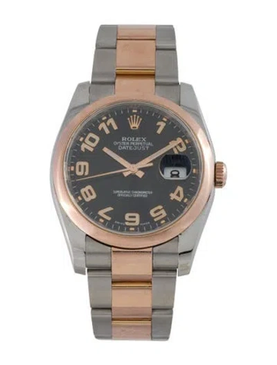 Pre-owned Rolex Datejust Watch, 36mm In Multicolor