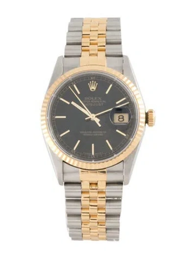 Pre-owned Rolex Datejust Watch, 36mm In Multicolor