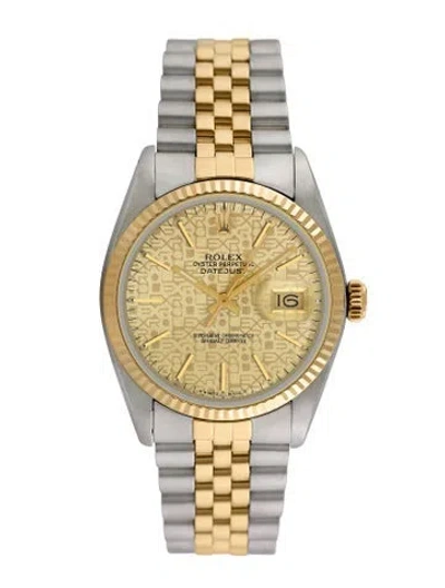 Pre-owned Rolex Datejust Watch, 36mm In Multicolor