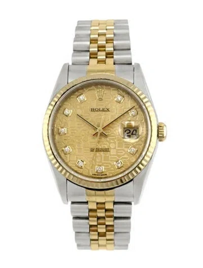 Pre-owned Rolex Datejust Watch, 36mm In Multicolor
